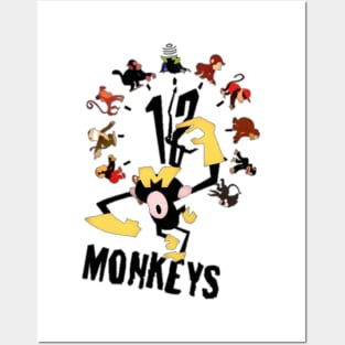 Monkey Clock Illustration Posters and Art